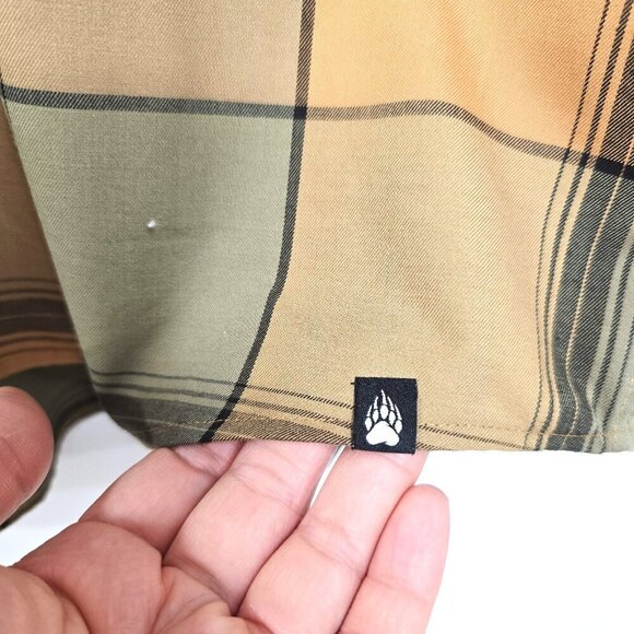 Alaskan Hardgear Men 2XL Relaxed Fit Plaid Khaki Button Front Long Sleeve Shirt - Picture 4 of 10